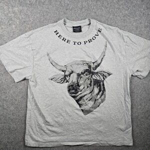 Zach Bryan T-Shirt Mens XL Gray Bull Here To Prove 2023 World Tour Concert Merch